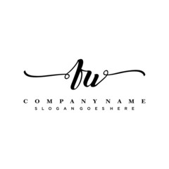 letter FU handwritting logo, handwritten font for business