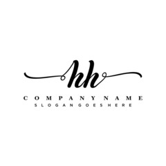letter HH handwritting logo, handwritten font for business