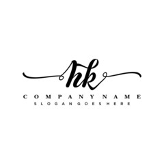 letter HK handwritting logo, handwritten font for business