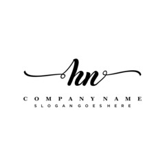 letter HN handwritting logo, handwritten font for business