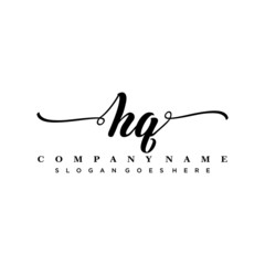 letter HQ handwritting logo, handwritten font for business