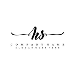 letter HS handwritting logo, handwritten font for business