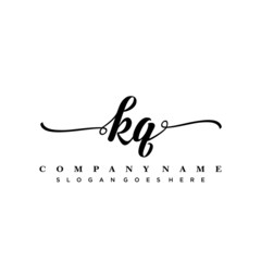 letter KQ handwritting logo, handwritten font for business