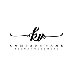 letter KV handwritting logo, handwritten font for business
