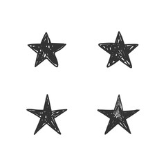 Star doodles collection. Set of hand drawn stars. Ink cartoon illustrations.