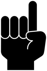 Black Illustration of a hand sign