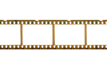 Blank, empty analog photography camera negative film strip with copy space for images isolated on...