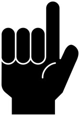 Black Illustration of a hand sign