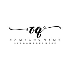letter OQ handwritting logo, handwritten font for business