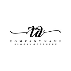 letter TD handwritting logo, handwritten font for business