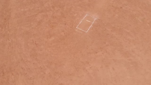 Top down shot of a baseball field.