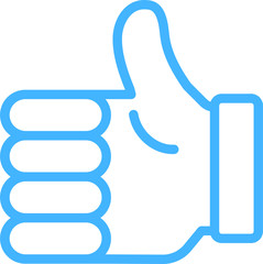 Blue Illustration of a cute hand sign