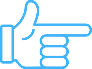 Blue Illustration of a cute hand sign