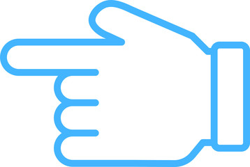 Blue Illustration of a cute hand sign