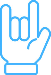 Blue Illustration of a cute hand sign