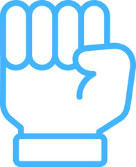 Blue Illustration of a cute hand sign