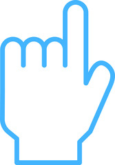 Blue Illustration of a hand sign