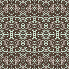 Abstract seamless pattern illustration of swirls and snowflakes.