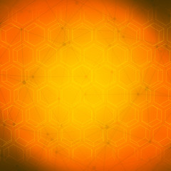 Perspective view on honeycomb. Hexagon pattern background. Isometric geometry