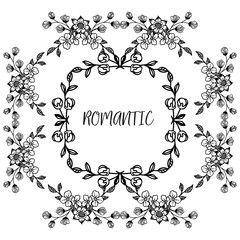 Design card romantic with nature leaf flower frame. Vector