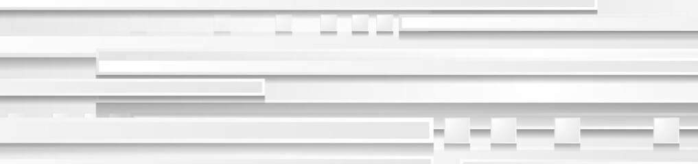 Obraz premium Abstract grey tech geometric corporate banner design with stripes and squares. Vector minimal background