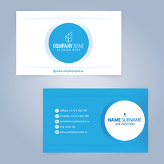 Blue and white modern business card template, Illustration Vector 10