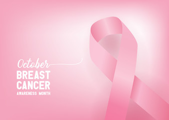 Breast Cancer Awareness Ribbon Background. World Breast Cancer Day concept.
