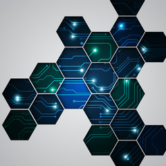 High tech technology geometric