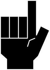 Black Illustration of a Squared hand sign