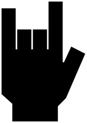 Black Illustration of a Squared hand sign