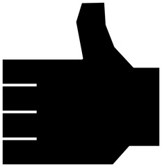 Black Illustration of a Squared hand sign