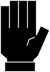 Black Illustration of a cute Squared hand sign