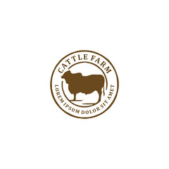 Cattle farm logo design - angus cow farm