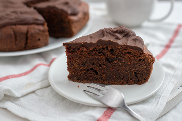 home made chocolate beet root cake on a table