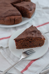 home made chocolate beet root cake on a table