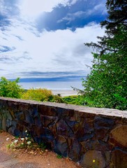 Fototapeta premium landscape with river and trees