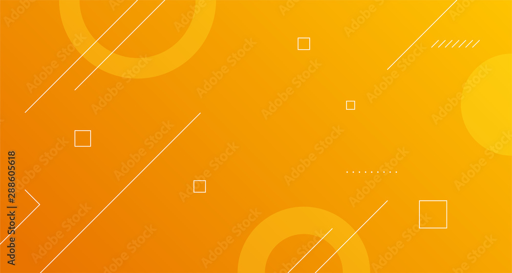 Poster dynamic geometric shape abstract background design. simple line object with modern trendy fresh yell