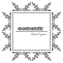 Greeting card romantic, with pattern art design of leaf flower frame. Vector