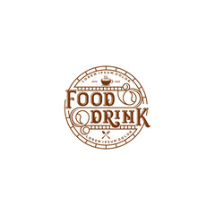 Food drink logo design - vintage style restaurant and cafe bar