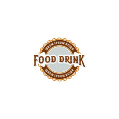 Food drink logo design - vintage style restaurant and cafe bar
