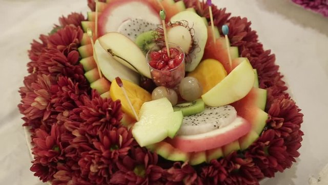 Indian fruits decoration food salad