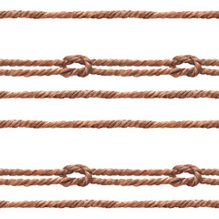 Watercolor rope vector pattern