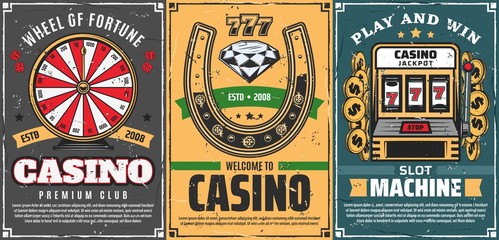 Poker, slot machine 777 in casino, lucky horseshoe