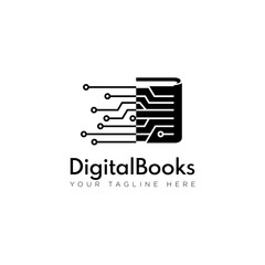 Digital Book Logo With Circuit Style