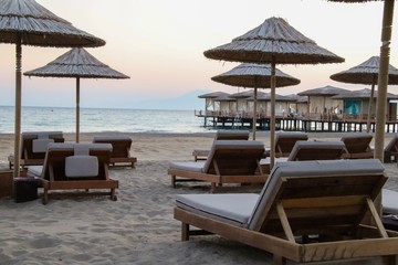 chairs and umbrella on the beach