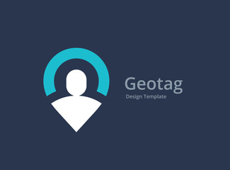 Person geotag or location pin logo icon design