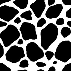 Abstract animal seamless pattern. Black and white graphic drawing. Design for wallpaper, wrapper, packaging.