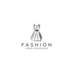 Dress logo design - luxury gown dress