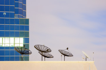 Antenna for television with a beautiful sky as a backdrop