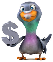 Fun pigeon - 3D Illustration